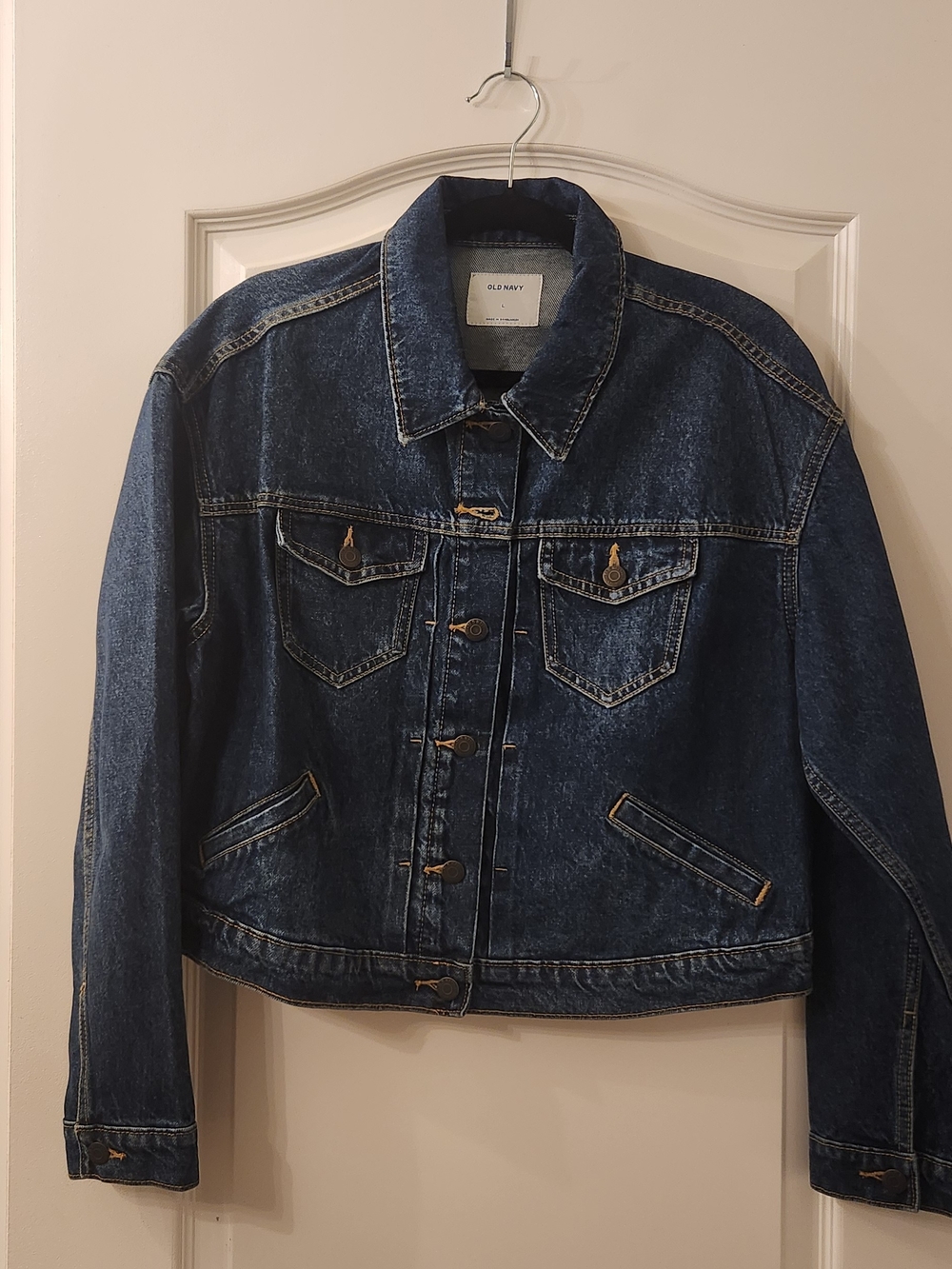 Old Navy Washed Blue Denim Jacket Large